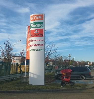 Totem entrée parking magasin